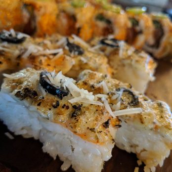 Green Leaf Cafe - Basil prawn aburi oshi - Sushi Bars Near Me - Burnaby, British Columbia Green Leaf Cafe - Basil prawn aburi oshi - Sushi Bars Near Me - Burnaby, British Columbia