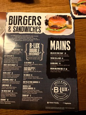 Menu photo 7 B-Lux Grill & Bar Pocono Summit, PA