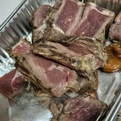 El Gallego - Raw  and chewy steak. At least the dog was happy!