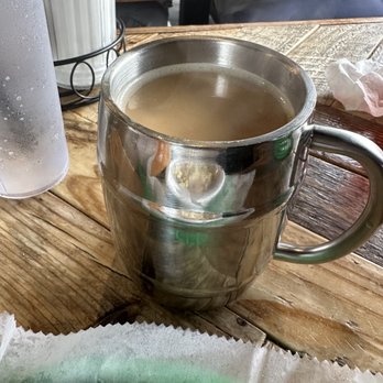 Rosie's Coffee Cafe - Honey infused latte; barrel mug kept contents hot. - Breakfast & Brunch Near Me - Atlanta, Georgia
