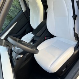 Vegan leather seats polished Vegan leather seats polished