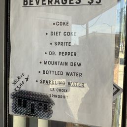 Drink menu Drink menu