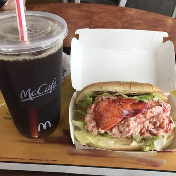 McDonald's - McLobster roll and an ice coffee - Fast Food Near Me - Braintree, Massachusetts