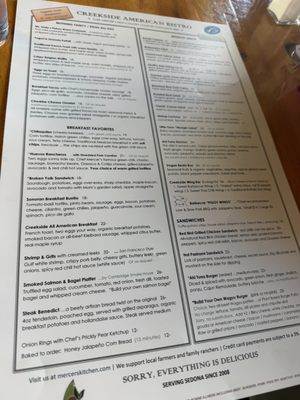 Menu photo 2 Creekside American Bistro Sedona, AZ