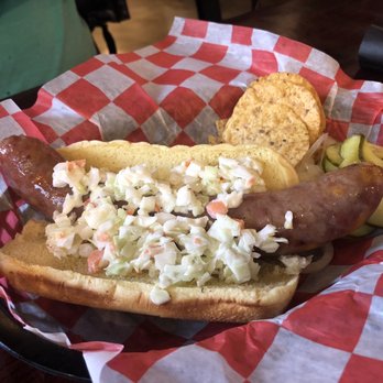Sparks BBQ - 2nd day - I had to get the bacon & cheddar brat again. - Barbeque Near Me - Traverse City, Michigan Sparks BBQ - 2nd day - I had to get the bacon & cheddar brat again. - Barbeque Near Me - Traverse City, Michigan