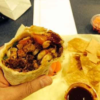Fast Taco - Inside the lunch special burrito. Al Pastor. I like the chicken/asada better. - Mexican Near Me - Santa Monica, California