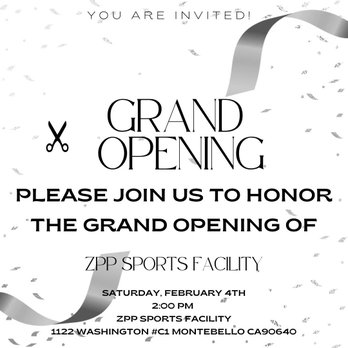 ZPP Baseball Softball Facility - ZPP's Grand Opening, we officially open February 6th - Baseball Fields Near Me - Montebello, California