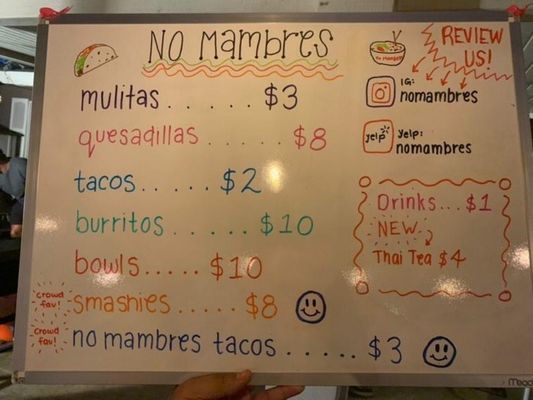 Menu photo 2 NoMambres Rialto, CA