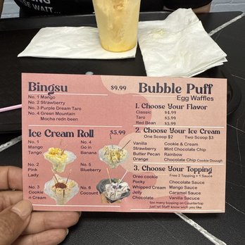 Joy Zone - What's left of the mango bingsu and the front of the menu. - Desserts Near Me - North Richland Hills, Texas