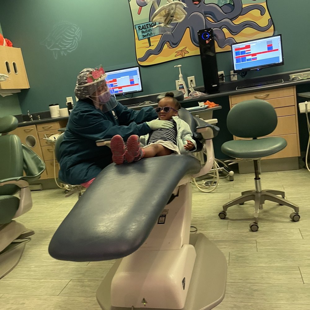 Raleigh Pediatric Dentistry - Daughter at first official appointment - Pediatric Dentists Near Me - Raleigh, North Carolina
