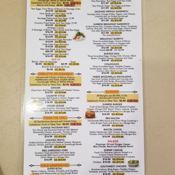 Sunrise Cafe - Menu 1 of 2 - Cafes Near Me - Paso Robles, California Sunrise Cafe - Menu 1 of 2 - Cafes Near Me - Paso Robles, California