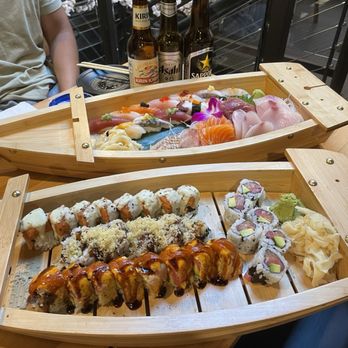 Kusshi - Nigiri and Sashimi Boat Sushi Boat Kirin Asahi Sapporo - Sushi Bars Near Me - Vienna, Virginia Kusshi - Nigiri and Sashimi Boat Sushi Boat Kirin Asahi Sapporo - Sushi Bars Near Me - Vienna, Virginia