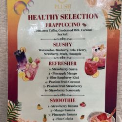 Plush Nail Bar - Drink menu