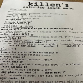 Killen's - Menu - Southern Near Me - Houston, Texas Killen's - Menu - Southern Near Me - Houston, Texas
