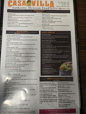Menu photo 3 Casa Villa San Jose, CA Menu photo 3 Casa Villa San Jose, CA