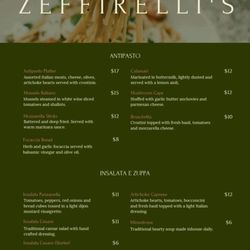 Zeffirelli's Cucina - Menu