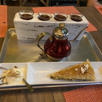 Kenz - Dessert. Baklava, ice cream, tea. - Mediterranean Near Me - Houston, Texas