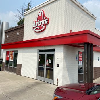 Arby's - a red car parked in front of a restaurant - Fast Food Near Me - ONEIDA, New York Arby's - a red car parked in front of a restaurant - Fast Food Near Me - ONEIDA, New York