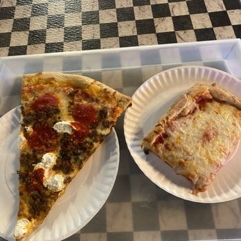 Gino's NY Pizza Bar - Left: Lasagna Slice Right: Sicilian Slice Marinara Pizza - Pizza Near Me - Atlanta, Georgia Gino's NY Pizza Bar - Left: Lasagna Slice Right: Sicilian Slice Marinara Pizza - Pizza Near Me - Atlanta, Georgia