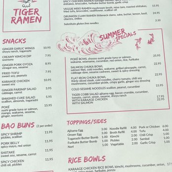 Tiger Ramen - Look at this fabulous menu - Ramen Near Me - Falmouth, Massachusetts Tiger Ramen - Look at this fabulous menu - Ramen Near Me - Falmouth, Massachusetts