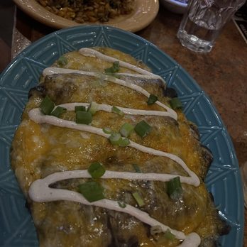 Del Fuego - BBQ Brisket Enchiladas Dinner prepared Santa Fe style. - Tex-Mex Near Me - Babylon, New York