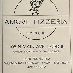 Amore Pizzeria - The menu