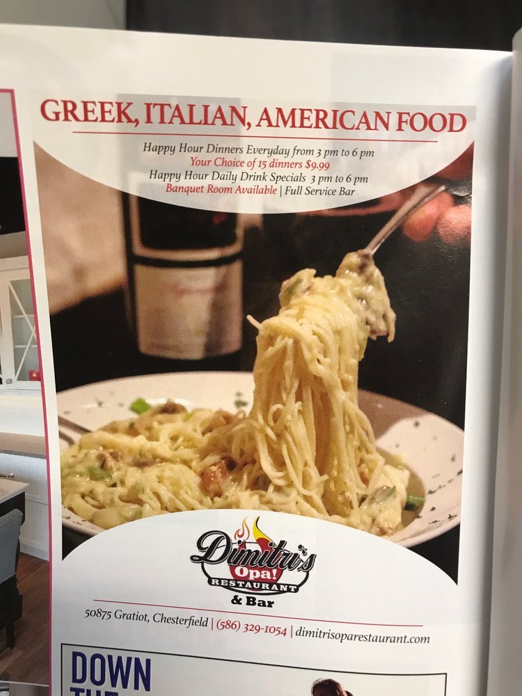 DIMITRI’S OPA RESTAURANT 70 Photos & 62 Reviews 50875 Gratiot Ave