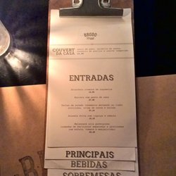 Cardápio jantar