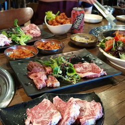 Great River Korean BBQ Restaurant - $90 set B from the menu, fed 4 people.