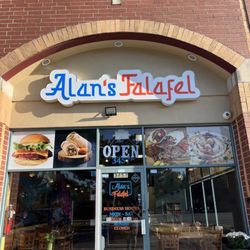 Restaurant facing Dempster with parking in front and two of their dishes