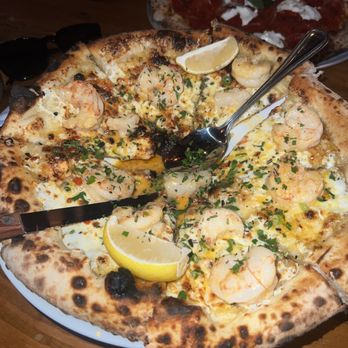 Exit 4 Food Hall - Shrimp Scampi Pizza - Pizza Near Me - Mount Kisco, New York Exit 4 Food Hall - Shrimp Scampi Pizza - Pizza Near Me - Mount Kisco, New York