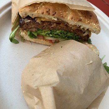 Green Tomato Grill - Vegan Char Burger - New American Near Me - Brea, California