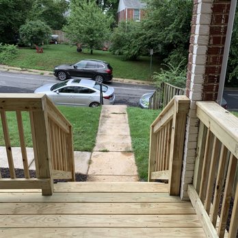 Jose De La Cruz - The team covered up the stairs with wood and built brand new handrails for the stairs. - Landscaping Near Me - Alexandria, Virginia Jose De La Cruz - The team covered up the stairs with wood and built brand new handrails for the stairs. - Landscaping Near Me - Alexandria, Virginia