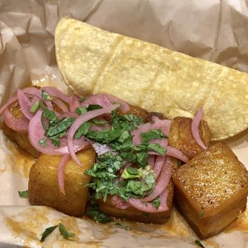 Guac N Roll Tacos - Pork belly bites--tasted great but 2/6 of my pieces were pure fat, no meat - Food Trucks Near Me Guac N Roll Tacos - Pork belly bites--tasted great but 2/6 of my pieces were pure fat, no meat - Food Trucks Near Me