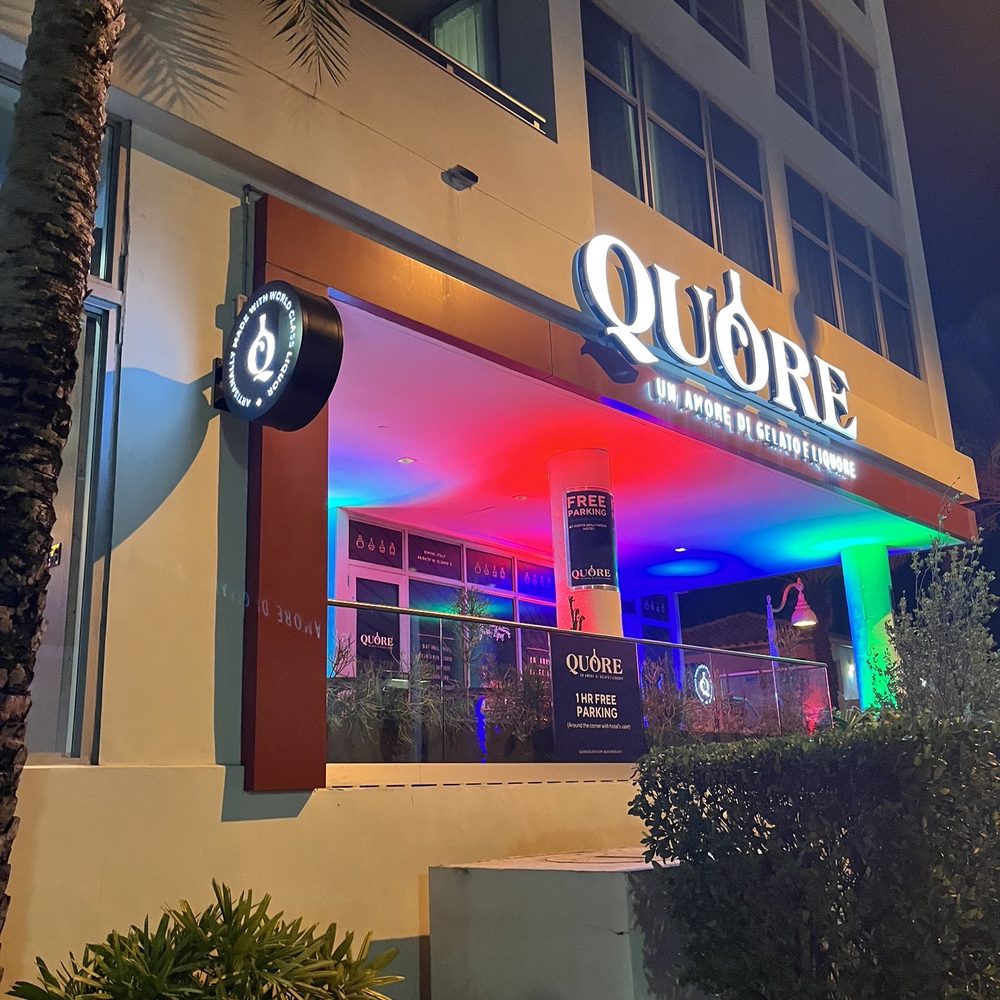 Quore Gelato - Outside- they have free 1 hour parking in the hotel behind them, but also have paid lot/garage parking around the area - Gelato Near Me - Hollywood, Florida Quore Gelato - Outside- they have free 1 hour parking in the hotel behind them, but also have paid lot/garage parking around the area - Gelato Near Me - Hollywood, Florida