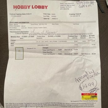 Hobby Lobby - The invoice that I was supposed to pay - Home Decor Near Me - Houston, Texas Hobby Lobby - The invoice that I was supposed to pay - Home Decor Near Me - Houston, Texas