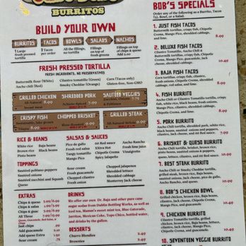 Cabo Bob's Burritos - 2024 menu - Mexican Near Me - Austin, Texas