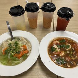 Thai Thai Restaurant - Won ton soup and Tom Yum soup