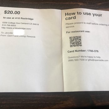 A16 - Thank you, Open table!!! - Italian Near Me - Oakland, California
