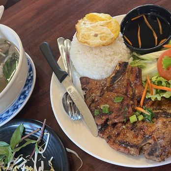 Pho K Plus - pork chop combo plate (huge plate) - Noodles Near Me - Ontario, California