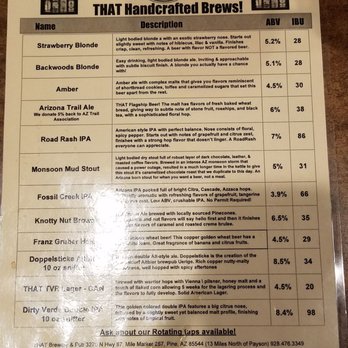 That Brewery & Pub - Beer Menu - Pubs Near Me - Pine, Arizona That Brewery & Pub - Beer Menu - Pubs Near Me - Pine, Arizona