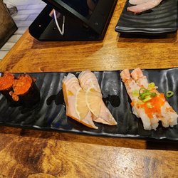 Top Sushi & Oyster - Ikura, seared salmon, sweet shrimp