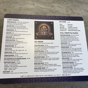 STP Bar-N-Grill - Menu - Bars Near Me - San Diego, California