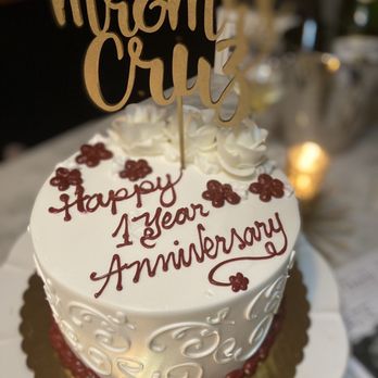 Dortoni Bakery - An 1 year anniversary cake of our wedding cake a year ago so generous! - Bakeries Near Me - Port Jefferson, New York