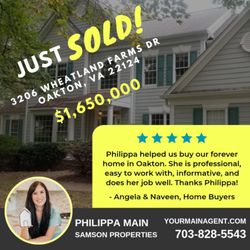 Philippa Main - Samson Properties - 5 star review from a happy home buyer in Oakton, Virginia!