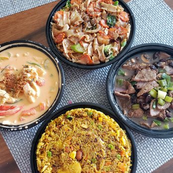 Chili Thai - three bowls of food on a table - Thai Near Me - Ottawa, Ontario