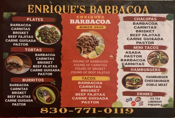 Menu photo 1 Enrique's Barbacoa Charlotte, TX