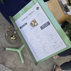 Sunday Press - Menu
