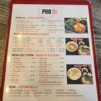 Pho 101 - Menu - Vietnamese Near Me - Westminster, California