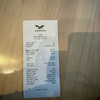 Grassa - prices to expect - Italian Near Me - Portland, Oregon